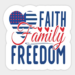 Patriotic Shirts for Men & Women American Flag Shirt Faith Family Freedom Graphic Tee USA Star Stripes Sticker